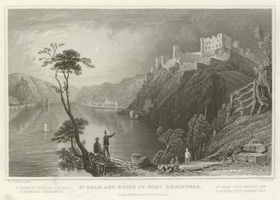 St. Goar og ruinerne af Fort Rheinfels af William Tombleson