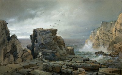 En klippekyst, 1877. af William Trost Richards