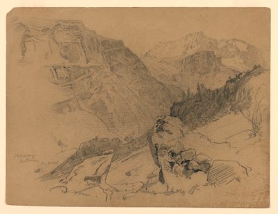 Landskab, Steckelberg, Schweiz af William Trost Richards