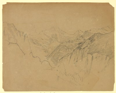 Studie af landskab, Lauterbrunnen, Schweiz af William Trost Richards