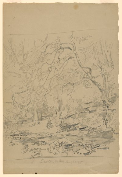 Studie af landskab, Lawton Valley, RI af William Trost Richards