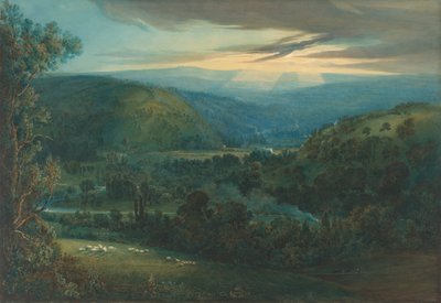 Dawn in the Valleys of Devon, 1832. af Joseph Mallord William Turner