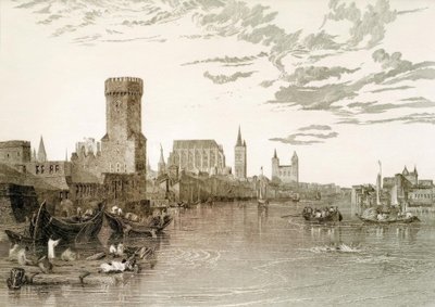 Köln set fra floden af Joseph Mallord William Turner