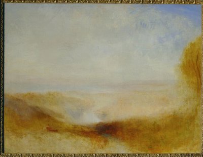 Landskab med en flod og en bugt i det fjerne af Joseph Mallord William Turner