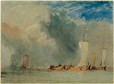 I nærheden af Nantes: Loire-pramme i et vindstød af Joseph Mallord William Turner