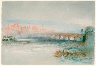 Regensburg set fra den anden side af Donau af Joseph Mallord William Turner