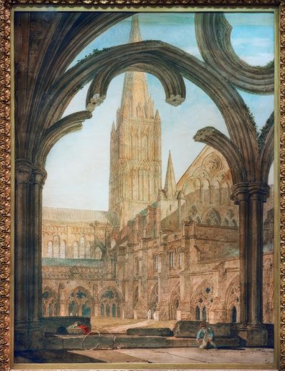 Udsigt mod syd fra klostrene, Salisbury Cathedral af Joseph Mallord William Turner