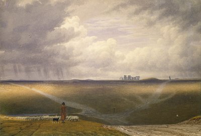 Stonehenge-A Showery Day, begyndelsen af det 19. århundrede af Joseph Mallord William Turner