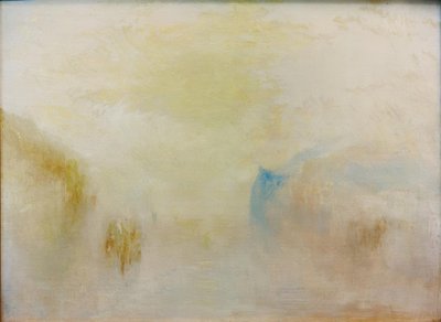 Solopgang med en båd mellem forager af Joseph Mallord William Turner