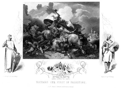 Kong Richard I 1157-119 i slaget ved Jaffa, 1192. af William Turner Davey