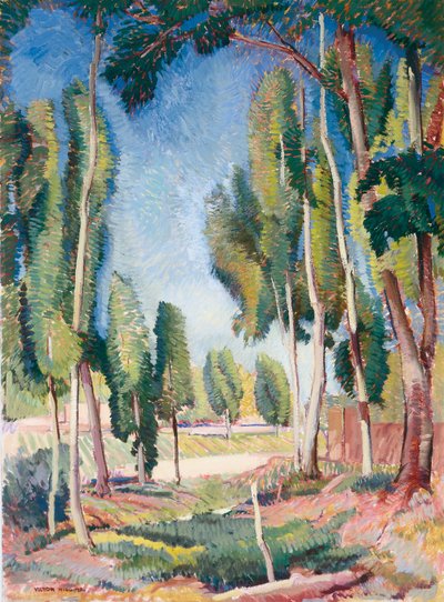 Popler og unge marker af William Victor Higgins