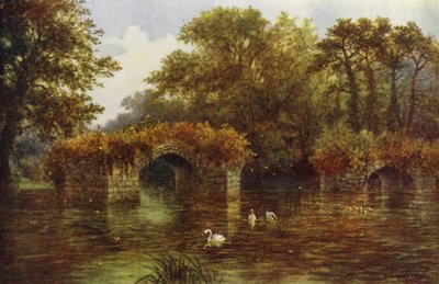 River Avon, Warwick Castle (farve litho) af William W. Quatremain