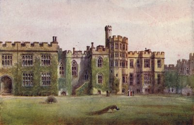 Warwick Castle: The Chapel Entrance (farve litho) af William W. Quatremain