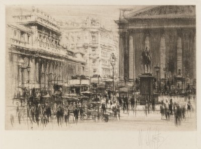 London Set: Bank (med Royal Exchange) af William Walcot