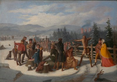 Scener fra Pioneers af Cooper, Deerslayer ved skydekampen, ca. 1850. af William Walcutt