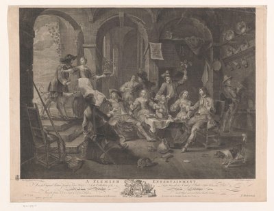 Interiør med ryge- og drikkeselskab En flamsk underholdning (titel på objekt) Hovedmalerier i England (serietitel) The Most Capital Paintings in England (serietitel) af William Walker
