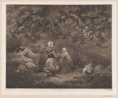 Hvilende familie i en skov Gips (titel på objekt) af William Ward