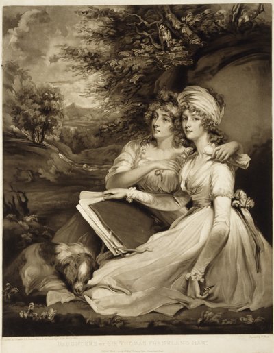 The Daughters of Sir Thomas Frankland, Baronet, 1797 (mezzotint i brunt blæk) af William Ward