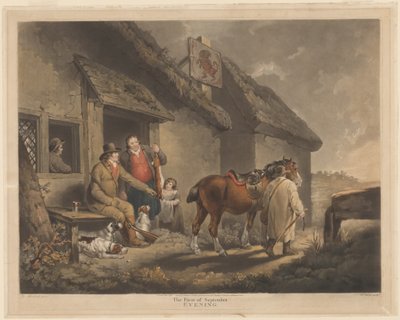 Den første september, aften af William Ward after George Morland