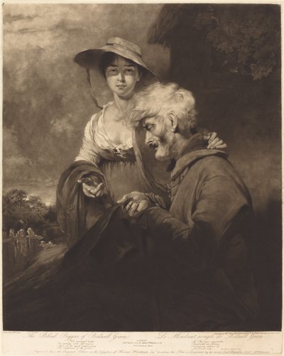 Den blinde tigger fra Bednall Green af William Ward after William Owen