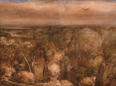 En fjern udsigt over Port Bowen fra Mount Westall af William Westall