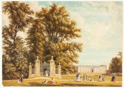 Indgang til Avenue fra Clare Hall Piece, Cambridge af William Westall