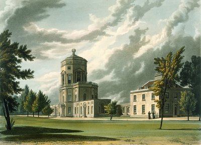 Yderside af The Astronomical Observatory, illustration fra History of Oxford, indgraveret af Joseph Constantine Stadler (fl.1780-1813) pub. af R. Ackermann, 1813 (akvatint) af William Westall