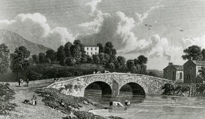 Greta Hall og Keswick Bridge, graveret af E. Francis, 1842 af William Westall