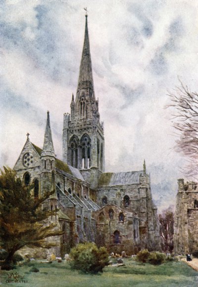 Chester fra det nordøstlige (farve litho) af William Wiehe Collins