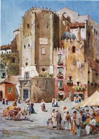 Napoli. S. Domenico Maggiore (farve litho) af William Wiehe Collins