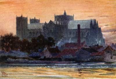 Ripon, katedralen (farve litho) af William Wiehe Collins