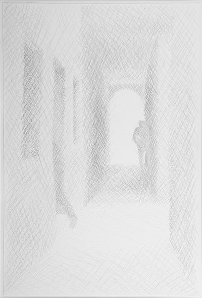 Archway to Rio Terra, Venedig, 2008 (blyant på papir) af William Wilkins