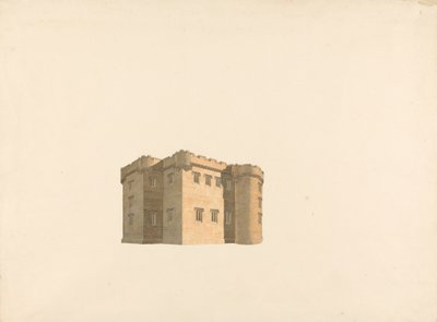 Cluny Castle, Aberdeenshire, Skotland: Perspektiv af William Wilkins
