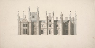 Forhøjelse af et foreslået design for Cambridge Colleges af William Wilkins