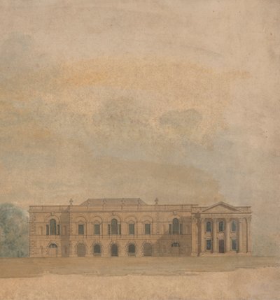 Forhøjelse af et foreslået design for Cambridge Colleges af William Wilkins