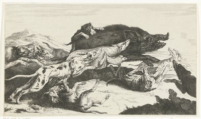 Hunde jagter en orne af William Young Ottley