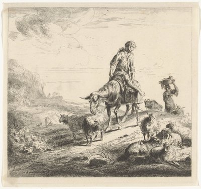 Mand på et æsel af William Young Ottley