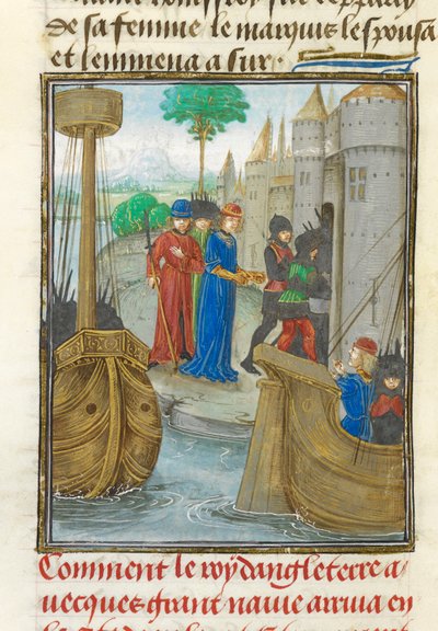 Richard I lander på Sicilien, illustration fra 