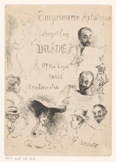 Visitkort af trykkeri Eugène Delâtre i Paris af Willibald Wolf Rudinoff