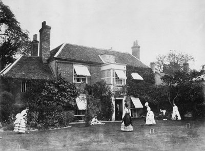 Krocket på plænen på Elm Lodge, Streatley, ca. 1870