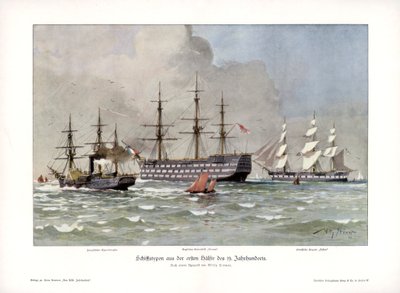 Skibstyper fra første halvdel af 1800-tallet, 1900. af Willy Stöwer
