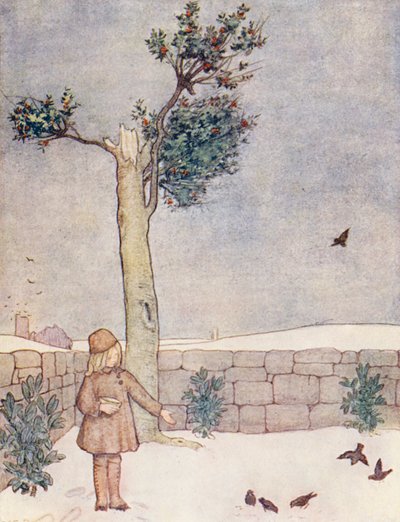 Børnenes bog om havearbejde: Januar (farvelitografi) af Winifred Cayley Robinson