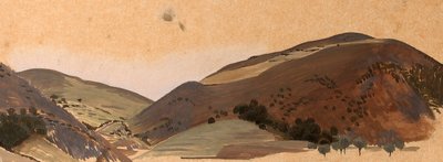 Landskabsstudie for Santissima Trinita, ca. 1924 (olie på kalkerpapir) af Winifred Knights