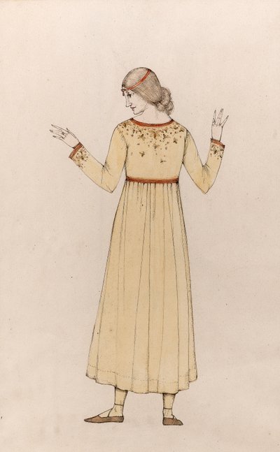 Selvportræt (pen og blæk med vask på papir) af Winifred Knights