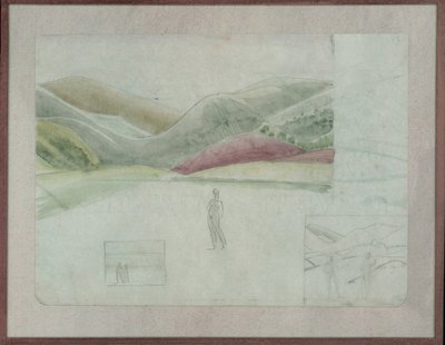 Studie for Santissima Trinita, ca. 1924 (blyant og akvarel på papir) af Winifred Knights