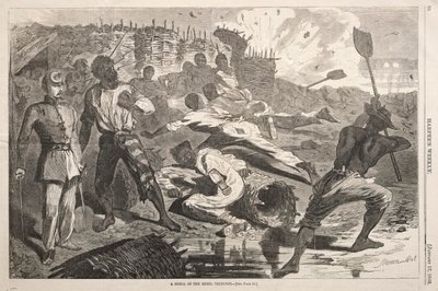 A Shell in the Rebel Trenches, 1863. af Winslow Homer