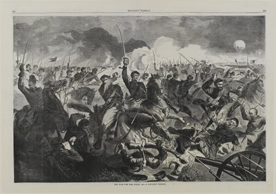 En krig for foreningen 1862 - En kavalerianklage af Winslow Homer