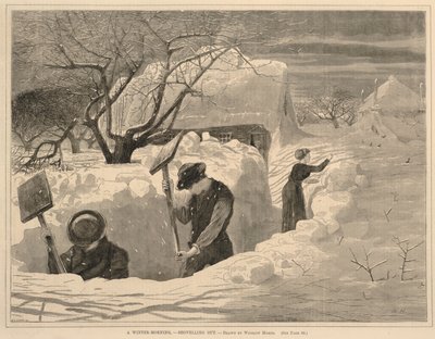 En vintermorgen - ud på skovtur, fra Hver lørdag, 14. januar 1871 af Winslow Homer