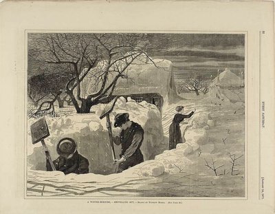 En vintermorgen, der skovler ud af Winslow Homer