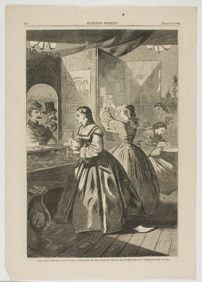 "Any Thing for Me, If You Please"-Postkontor for Brooklyn Fair til fordel for Sanitary Commission af Winslow Homer